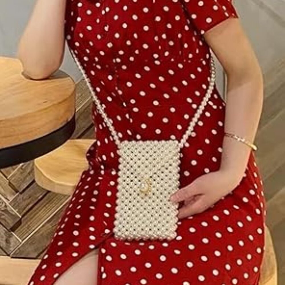 Luxury Pearl Bag Chain Bag Purse Bags, Artificial Pearl Clutch Crossbody Handmad